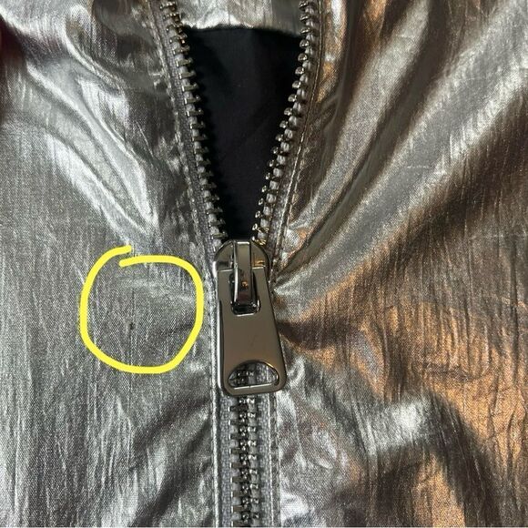 MAJE BOOMER METALLIC WINDBREAKER JACKET IN MULTI 38 - Picture 14 of 15